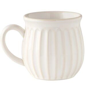Pioneer Woman Colette Coffee Belly Mug Stoneware Cup Ceramic White Creme 12oz